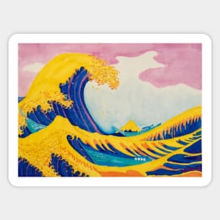 Golden Waves of Japan Sticker